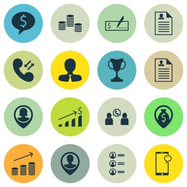 İnsan kaynakları simgeleri üzerinde çalışan konumu dizi mesajlaşma ve Yöneticisi konuları. Düzenlenebilir vektör çizim. Dolar, görüş, büyüme ve daha fazla vektör simge içerir.