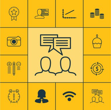 12 evrensel düzenlenebilir simgeler kümesi. Web, mobil ve App tasarım için kullanılabilir. Para geri dönüşüm gibi kişisel becerileri, tartışma ve daha fazlasını içeren.