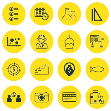 16 evrensel düzenlenebilir simgeler kümesi. Web, mobil ve App tasarım için kullanılabilir. Street, ölçüm, telefon konferansı ve daha fazlası gibi simgeleri içerir.