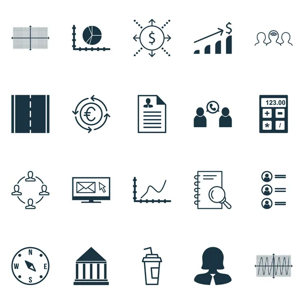 Set Of 20 Universal Editable Icons. Can Be Used For Web, Mobile And App Design. Includes Icons Such As Achievement Graph, Square Diagram, Cosinus Diagram And More. — Stock Vector