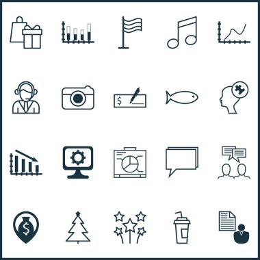 20 evrensel düzenlenebilir simgeler kümesi. Web, mobil ve App tasarım için kullanılabilir. İnsan zihni, Fail grafik, para gezinti ve daha fazlası gibi simgeleri içerir.