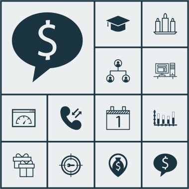 12 evrensel düzenlenebilir simgeler kümesi. Web, mobil ve App tasarım için kullanılabilir. Balmumu, yükleme hızı, anahtar kelime Pazarlama ve daha fazla gibi simgeleri içerir.