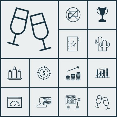 12 evrensel düzenlenebilir simgeler kümesi. Web, mobil ve App tasarım için kullanılabilir. Yasak cep, zamanlama, gibi simgeleri yükleme hızı ve daha fazlasını içerir.