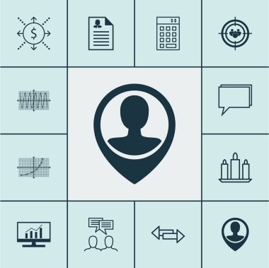 12 evrensel düzenlenebilir simgeler kümesi. Web, mobil ve App tasarım için kullanılabilir. Odak grup, konferans, sinüs grafik ve daha fazlası gibi simgeleri içerir.