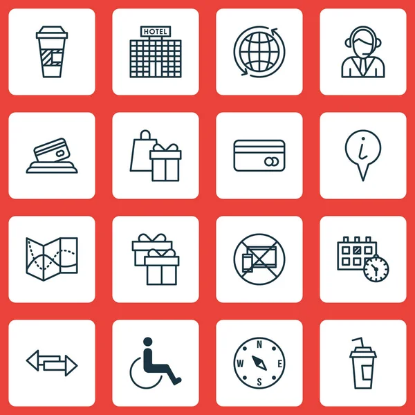 Conjunto de iconos del transporte en compras, mundo y temas de encrucijada. Ilustración vectorial editable. Incluye centro, puntero, información y más iconos vectoriales . — Archivo Imágenes Vectoriales