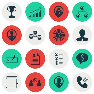 Para gezinti, bankacilik ve turnuva konularda Yönetim simgeler kümesi. Düzenlenebilir vektör çizim. Liste, çanta, para ve daha fazla vektör simge içerir.