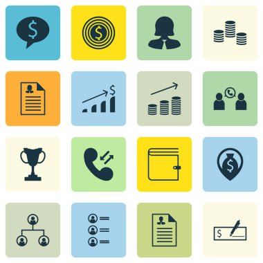 İş kadını, m-cüzdan ve para konuları insan kaynakları simgeler kümesi. Düzenlenebilir vektör çizim. Kupa, organizasyon, para ve daha fazla vektör simge içerir.