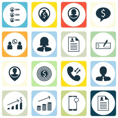 PIN çalışan, hücresel veri ve telefon konferans konularda İK simgeler kümesi. Düzenlenebilir vektör çizim. Harita, telefon, hedef ve daha fazla vektör simge içerir.