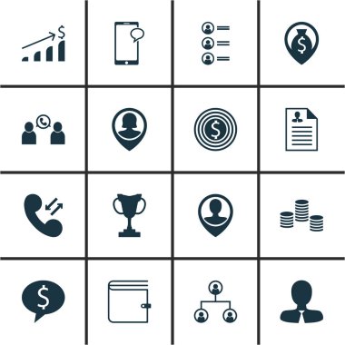 İş hedefi, para gezinti ve iş anlaşma konularda insan kaynakları simgeler kümesi. Düzenlenebilir vektör çizim. PIN, yığılmış, organizasyon ve daha fazla vektör simge içerir.