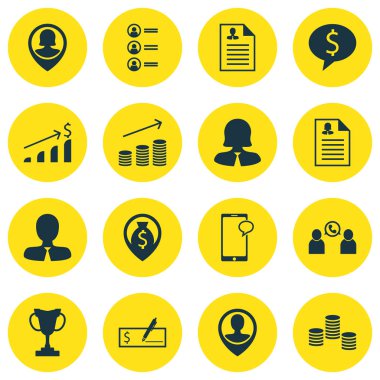 Para gezinti, telefon konferans ve iş başvuru konuları yönetimi simgeler kümesi. Düzenlenebilir vektör çizim. İçeren kullanıcı, erkek, yığılmış ve daha fazla vektör simgeleri.