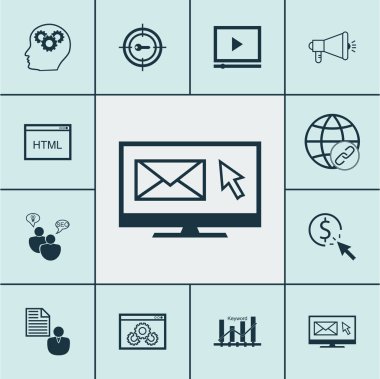 Anahtar kelime Pazarlama, anahtar kelime optimizasyonu ve Seo beyin fırtınası konular üzerinde Seo simgeler kümesi. Düzenlenebilir vektör çizim. İstemci, anahtar kelime, Bina ve daha fazla vektör simge içerir.