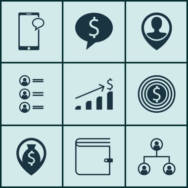 Ağaç yapısı, m-cüzdan ve para gezinti konularda Yönetim simgeler kümesi. Düzenlenebilir vektör çizim. Liste, erkek, para ve daha fazla vektör simge içerir.