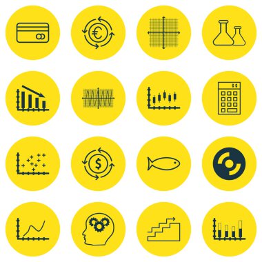 16 evrensel düzenlenebilir simgeler kümesi. Web, mobil ve App tasarım için kullanılabilir. Grafik kılavuz, büyüme, para birimi geri dönüşüm ve daha fazlası gibi simgeleri içerir.