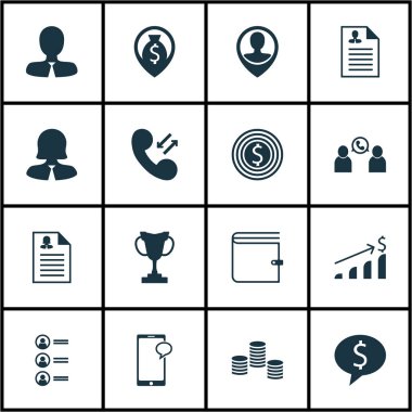Telefon konferansı, iş anlaşması ve m-cüzdan konularda insan kaynakları simgeler kümesi. Düzenlenebilir vektör çizim. Dolar, cüzdan, büyüme ve daha fazla vektör simge içerir.