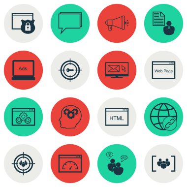 Anahtar kelime Pazarlama, bağlantılar ve soru formu konular üzerinde Seo simgeler kümesi. Düzenlenebilir vektör çizim. Araştırma, anahtar kelime, içerir eşleme ve daha fazla vektör simgeleri.