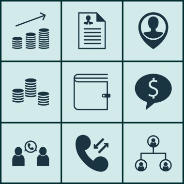 Para, telefon konferansı ve hücresel veri konuları yönetimi simgeler kümesi. Düzenlenebilir vektör çizim. Tartışma, içeren yapısı, yığılmış ve daha fazla vektör simgeleri.