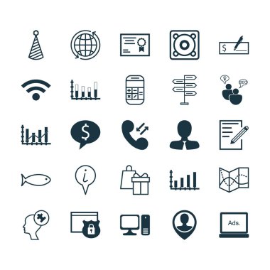 25 evrensel düzenlenebilir simgeler kümesi. Web, mobil ve App tasarım için kullanılabilir. Kesimli çubuk grafik, yol haritası, iş anlaşması ve daha fazlası gibi simgeleri içerir.