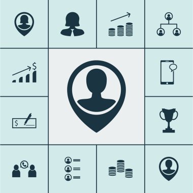 Telefon konferans, PIN çalışan ve iş kadın konuları insan kaynakları simgeler kümesi. Düzenlenebilir vektör çizim. Organizasyon, arama, konferans ve daha fazla vektör simge içerir.