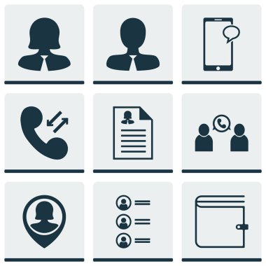 9 insan kaynakları simgeler kümesi. Web, mobil, UI ve Infographic tasarımı için kullanılabilir. Çalışan, kullanıcı, başvuru ve daha fazlası gibi unsurları içerir.
