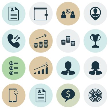 16 saat simgeler kümesi. Web, mobil, UI ve Infographic tasarımı için kullanılabilir. Sohbet, PIN, artış ve daha fazlası gibi unsurları içerir.