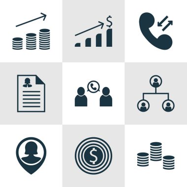 9 insan kaynakları simgeler kümesi. Web, mobil, UI ve Infographic tasarımı için kullanılabilir. Erkek, büyüme, arama ve daha fazlası gibi unsurları içerir.