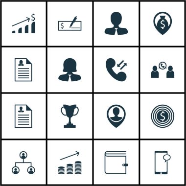 16 saat simgeler kümesi. Web, mobil, UI ve Infographic tasarımı için kullanılabilir. Erkek, profil ve yapı unsurları içerir.