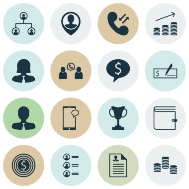 16 saat simgeler kümesi. Web, mobil, UI ve Infographic tasarımı için kullanılabilir. Sikkeleri, PIN, liste ve daha fazlası gibi unsurları içerir.