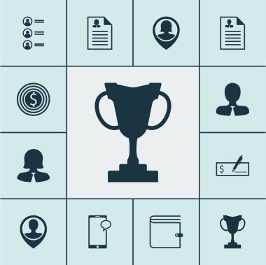 İleti gönderme, PIN çalışan insan kaynakları simgeler kümesi ve iş başvuru konuları. Düzenlenebilir vektör çizim. Adaylar, gol, kadın ve daha fazla vektör simge içerir.