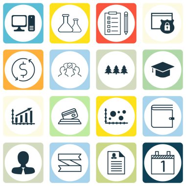 16 evrensel düzenlenebilir simgeler kümesi. Web, mobil ve App tasarım için kullanılabilir. Para Trasnfer, kar grafiği, tatil süsleme ve daha fazlası gibi simgeleri içerir.