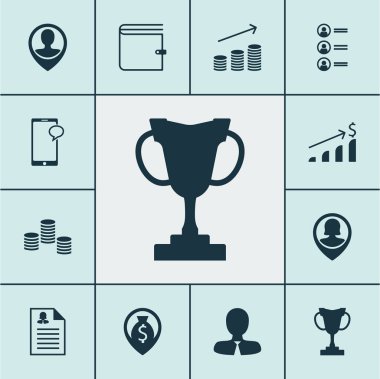 İş başvurusunda, Yöneticisi ve turnuva konularda İK simgeler kümesi. Düzenlenebilir vektör çizim. Kupa, erkek, kadın ve daha fazla vektör simge içerir.