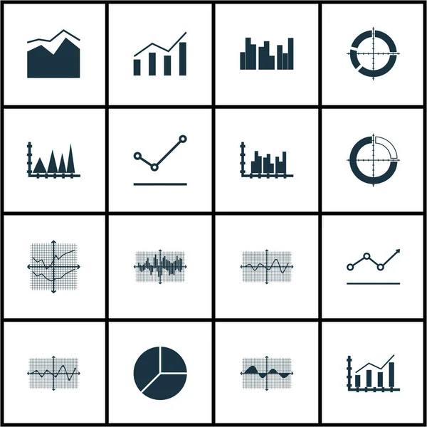 Grafikler, diyagramlar ve istatistik simgeleri kümesi. Kaliteli sembol koleksiyonu. Simgeler web, uygulama ve UI tasarımı için kullanılabilir.