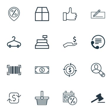16 ticaret simgeler kümesi. Siyah Cuma, zengin, önerilen ve diğer simgeler içerir. Güzel tasarım öğeleri.