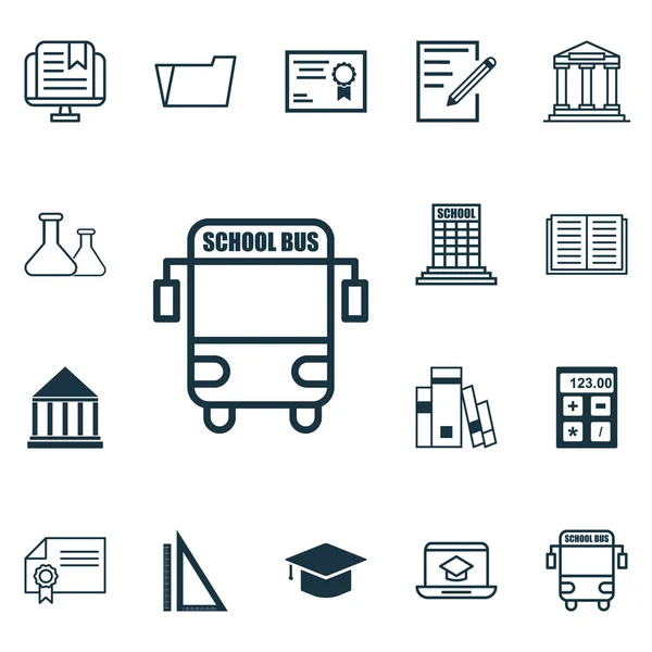 Set Of 16 Education Icons. Includes Diploma, Graduation, Opened Book And Other Symbols. Beautiful Design Elements. — Stock Vector