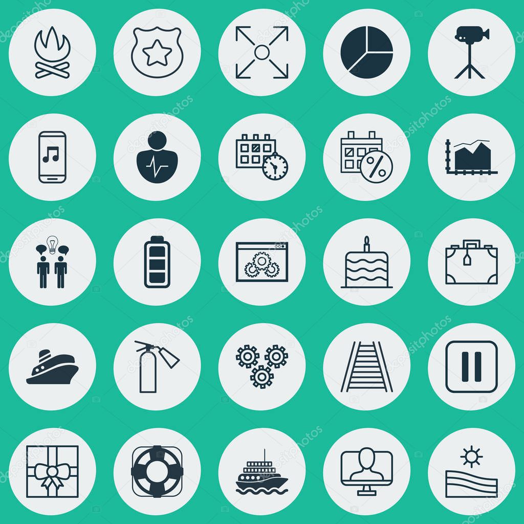 Set Of 25 Universal Editable Icons. Can Be Used For Web, Mobile And App Design. Includes Elements Such As Web Page Performance, Black Friday, Appointment And More.