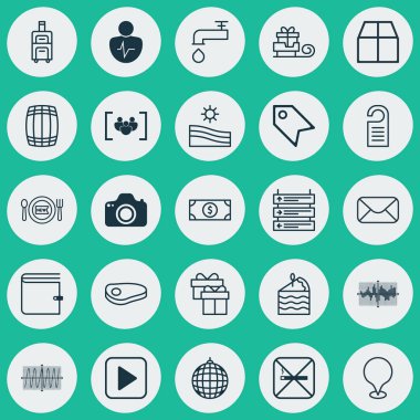 25 evrensel düzenlenebilir simgeler kümesi. Web, mobil ve App tasarım için kullanılabilir. İleti, çayır, hediye ve daha fazlası gibi unsurları içerir.