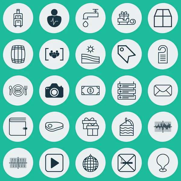 25 evrensel düzenlenebilir simgeler kümesi. Web, mobil ve App tasarım için kullanılabilir. İleti, çayır, hediye ve daha fazlası gibi unsurları içerir.