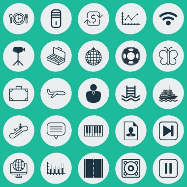 25 evrensel düzenlenebilir simgeler kümesi. Web, mobil ve App tasarım için kullanılabilir. Metin kabarcık, hesap, havza merdiven ve daha fazlası gibi unsurları içerir.