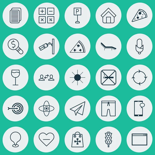 Sor 25 univerzális szerkeszthető ikonok. Lehet használni a Web, mobil és App Design. Magában foglalja a elemeket, mint például Unfollow ikon, kukorica, videó megfigyelő, és több. — Stock Vector