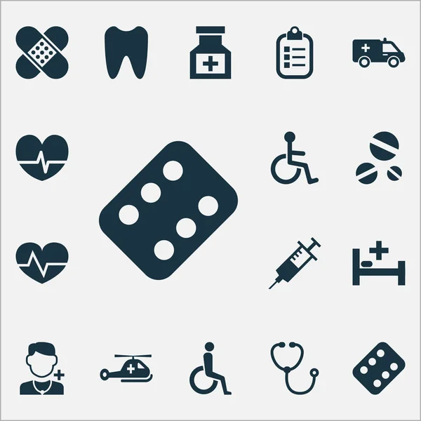 Drug Icons Set. Collectie van apparaat, Tent, Mark en andere elementen. Ook symbolen zoals ritme, Tent, verslaan. — Stockvector