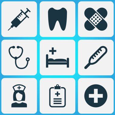 Uyuşturucu Icons Set. Koleksiyonu Plus, enjeksiyon, ağrısı ve diğer öğeler. Ayrıca sıcaklık, veri, aygıt gibi simgeler içerir.