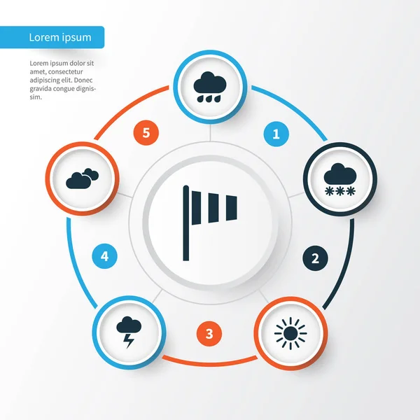 Weather Icons Set. Collection Of Weather, Snowy, Lightning And Other Elements. Also Includes Symbols Such As Snowy, Outbreak, Rain. — Stock Vector