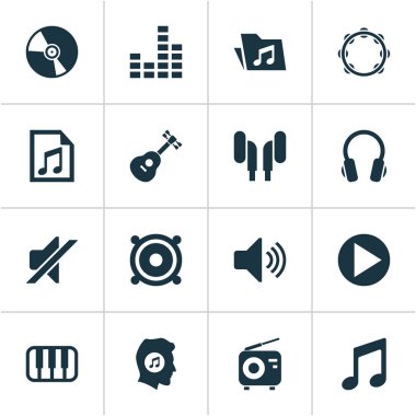 Multimedya simgeler kümesi. Cd, dosya, Timbrel ve diğer öğeleri koleksiyonu. Ayrıca sevgilisi, vurmalı çalgılar, enstrüman gibi simgeler içerir.