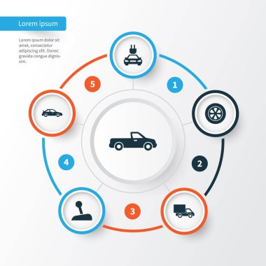 Otomatik Icons Set. Kamyon, sopa, Crossover ve diğer öğeleri koleksiyonu. Ayrıca araba, kamyon, taşıma gibi simgeler içerir.