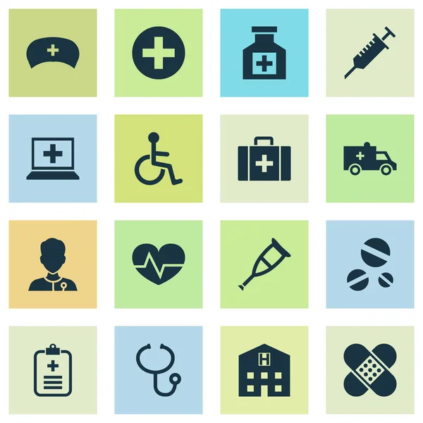 Drug Icons Set. Collection Of Plus, Database, Bandage Elements. Also Includes Symbols Such As Cure, Medic, Database. — Stock Vector