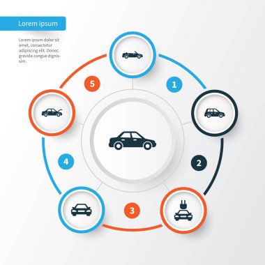 Araba Icons Set. Otomatik düzeltmeden, Cabrio modeli ve diğer öğeleri koleksiyonu. Ayrıca otomatik, Sedan, sabitleme gibi sembolleri içerir.