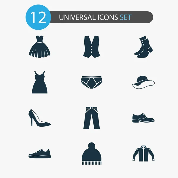 Clothes Icons Set. Collection Of Briefs, Cardigan, Elegance And Other Elements. Also Includes Symbols Such As Cardigan, Elegant, Half-Hose. — Stock Vector