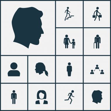 İnsanlar simgeler kümesi. Büyükbaba, Aile, körpe kafa öğeler topluluğu. Ayrıca, ağ, sosyal, anne gibi simgeler içerir.