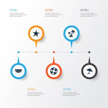 Sıcak Icons Set. Ağaçlar, kavun, Star ve diğer öğeleri koleksiyonu. Ayrıca yıldızı, deniz yıldızı, kavun gibi simgeler içerir.