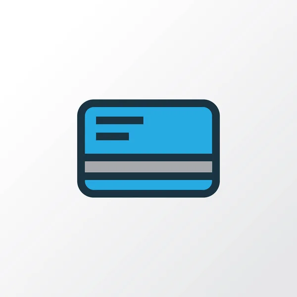 Χρεωστική κάρτα πολύχρωμο περίγραμμα σύμβολο. Πριμοδότηση ποιότητας απομονωμένες Τράπεζα μετρητά στοιχείο σε μοντέρνο στυλ. — Διανυσματικό Αρχείο