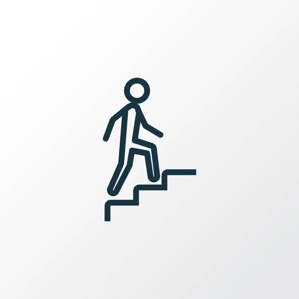 Símbolo de contorno de escaleras. Elemento de escalada aislado de calidad premium en estilo moderno . — Vector de stock